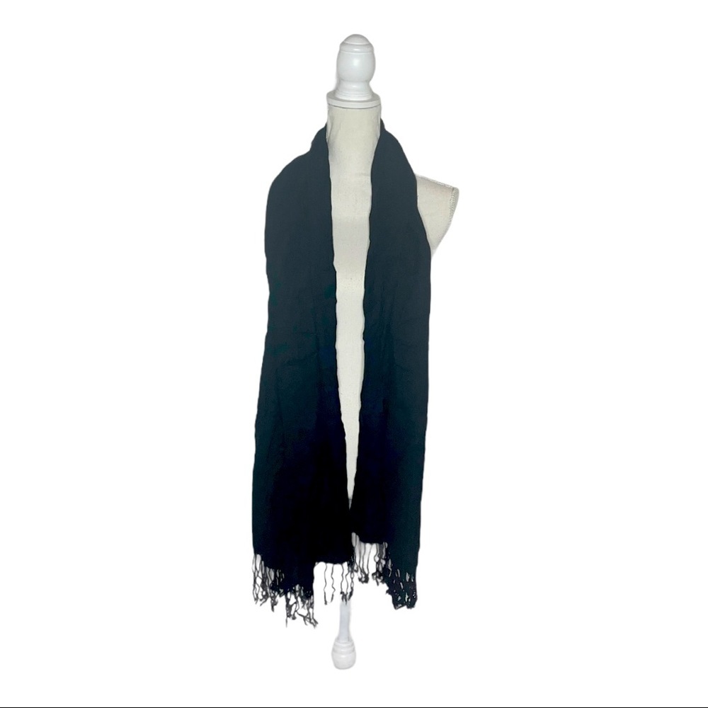 APT 9 Black Scarf/Wrap with Fringes